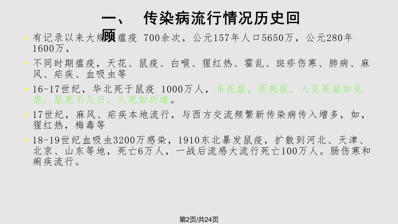 传染病流行现状及新发传染病应对措施