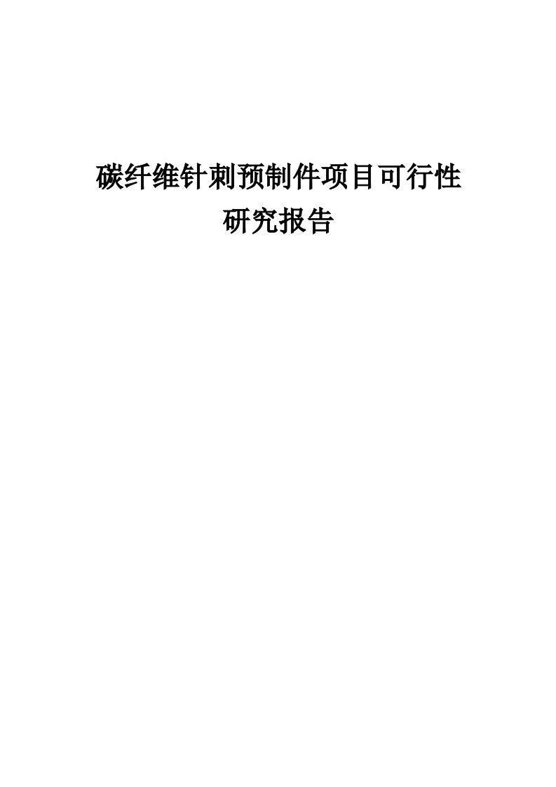 2024年碳纤维针刺预制件项目可行性研究报告