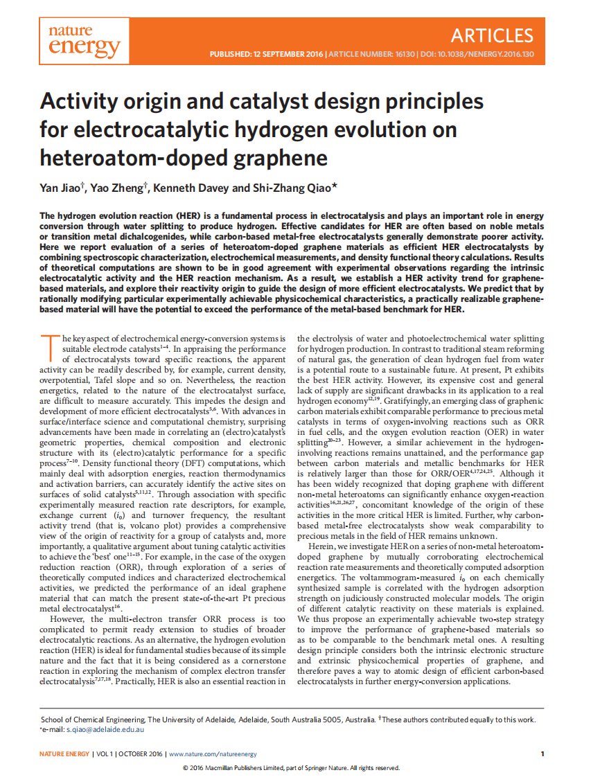 Activity+origin+and+catalyst+design+principles+for+electrocatalytic+hydrogen+evolution+on+heteroatom-doped+graphene