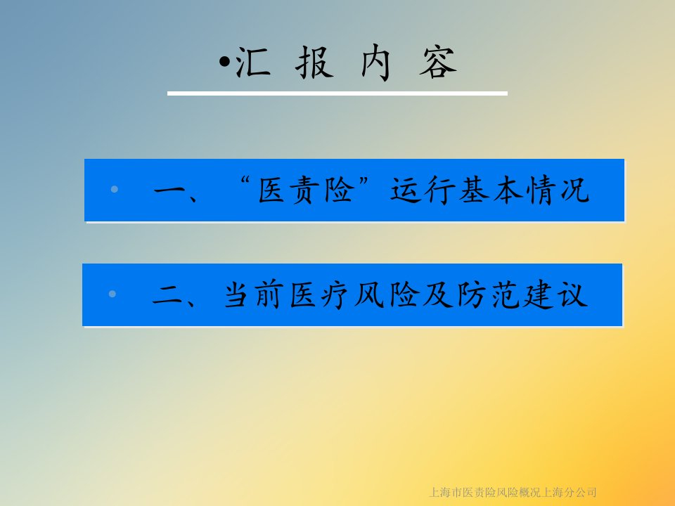 医责险风险概况分公司课件