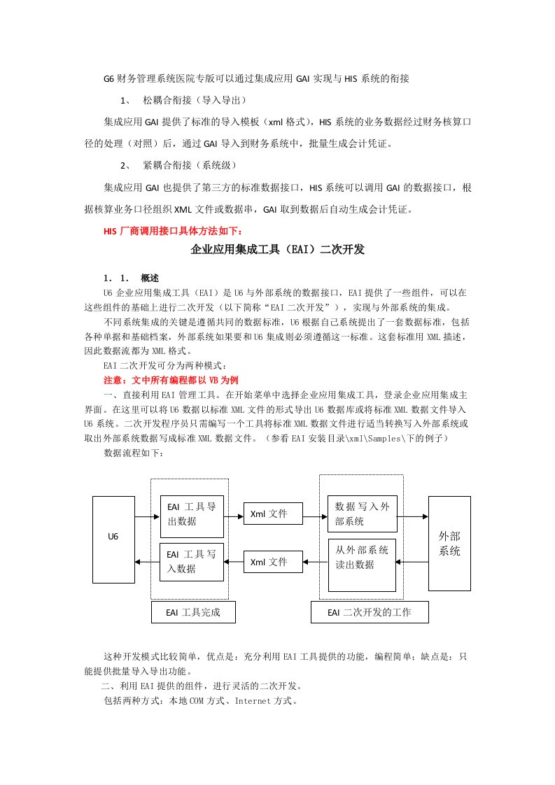 用友财务及HIS接口方案