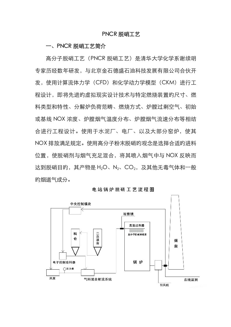 PNCR脱硝标准工艺