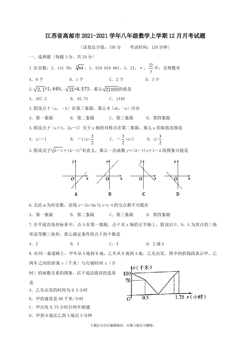 江苏省高邮市2021