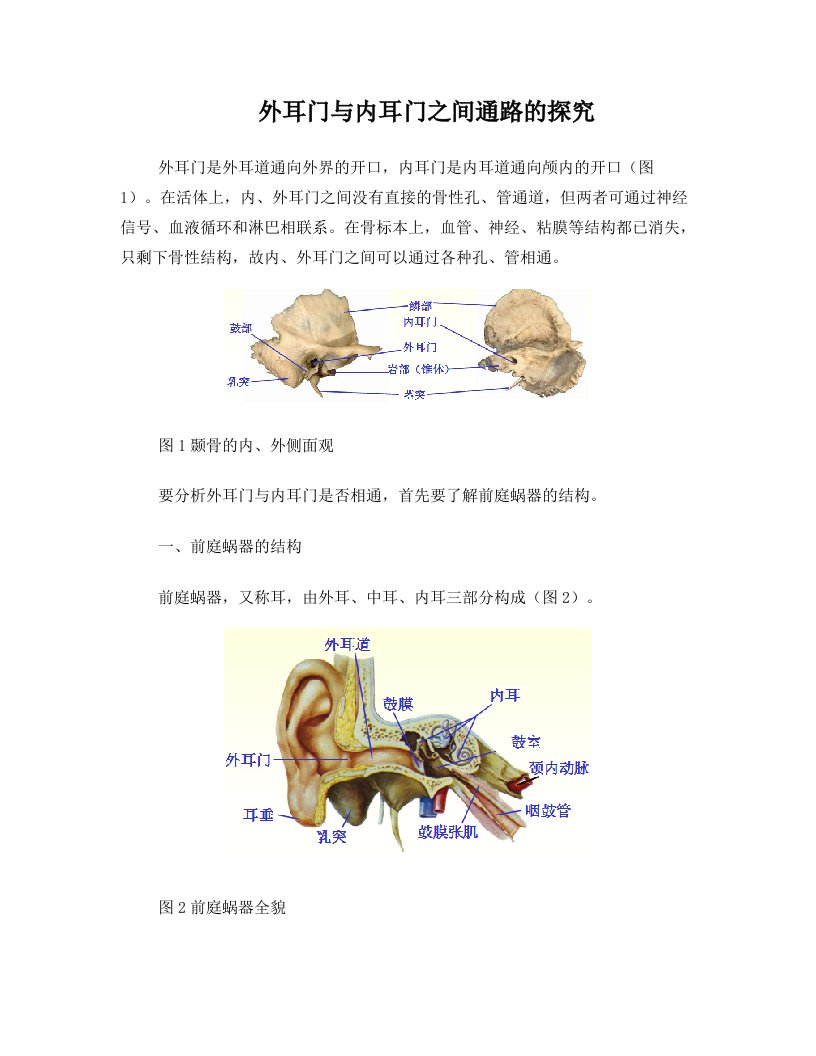 试论外耳门与内耳门是否相通