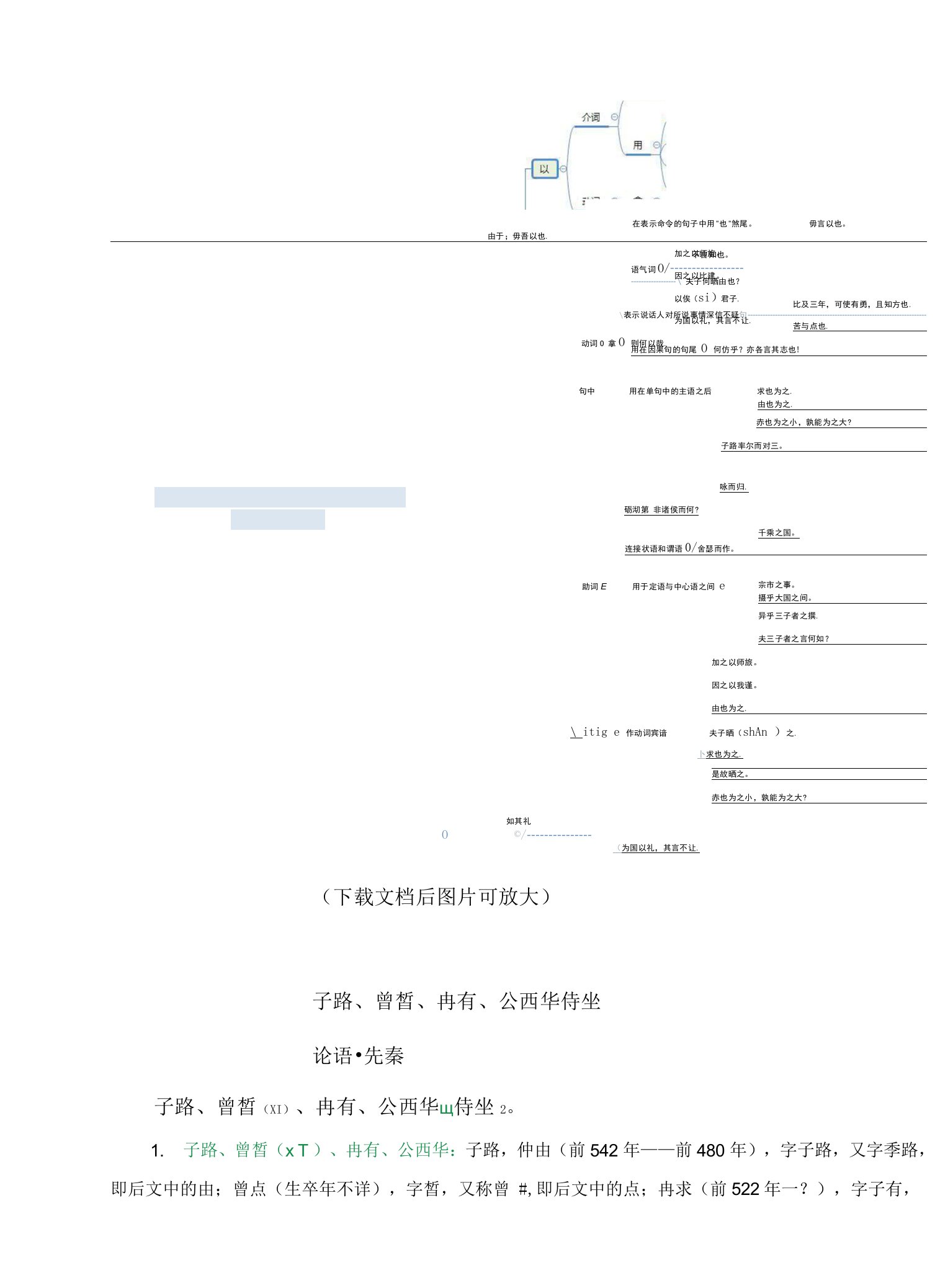 《子路、曾皙、冉有、公西华侍坐》虚词、实词、词类活用、特殊句式全注释