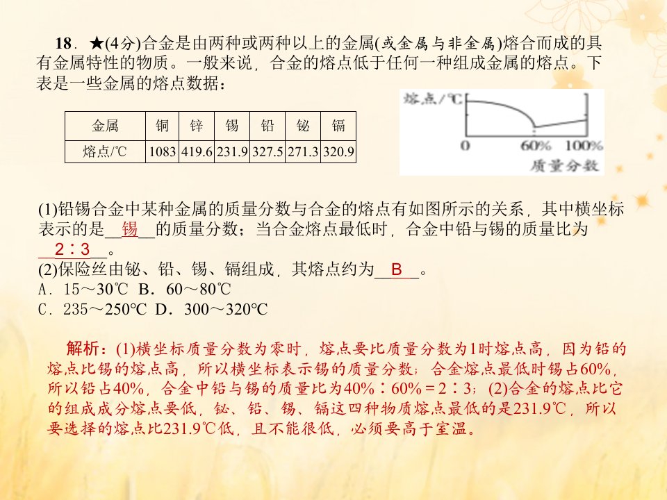 安徽专版九年级化学重点题目精讲第八单元金属和金属材料课件新版新人教版