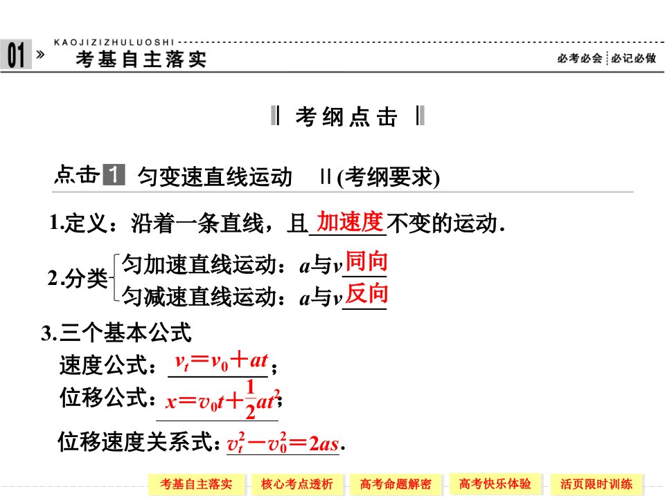 匀变速直线运动的规律课件