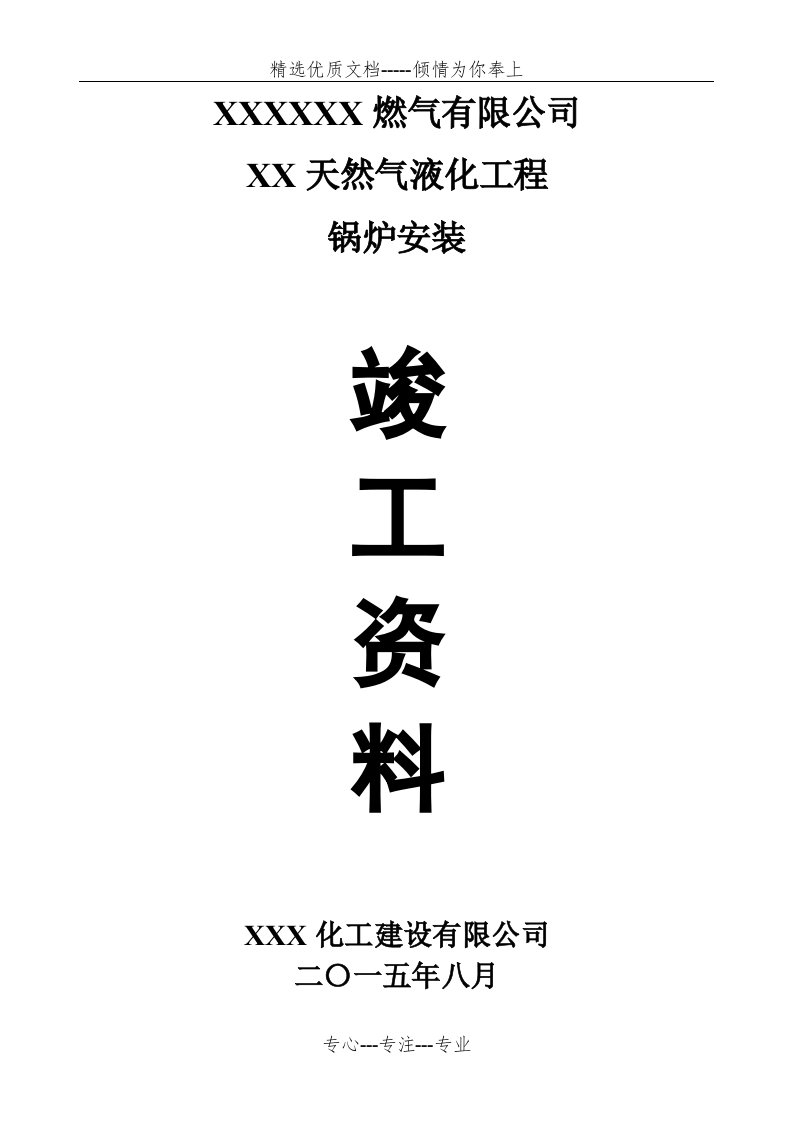 燃气锅炉安装竣工验收资料(共18页)