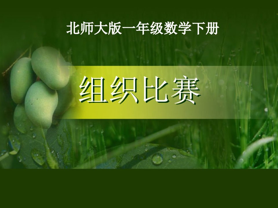 北师大版数学一年级下册《组织比赛》课件