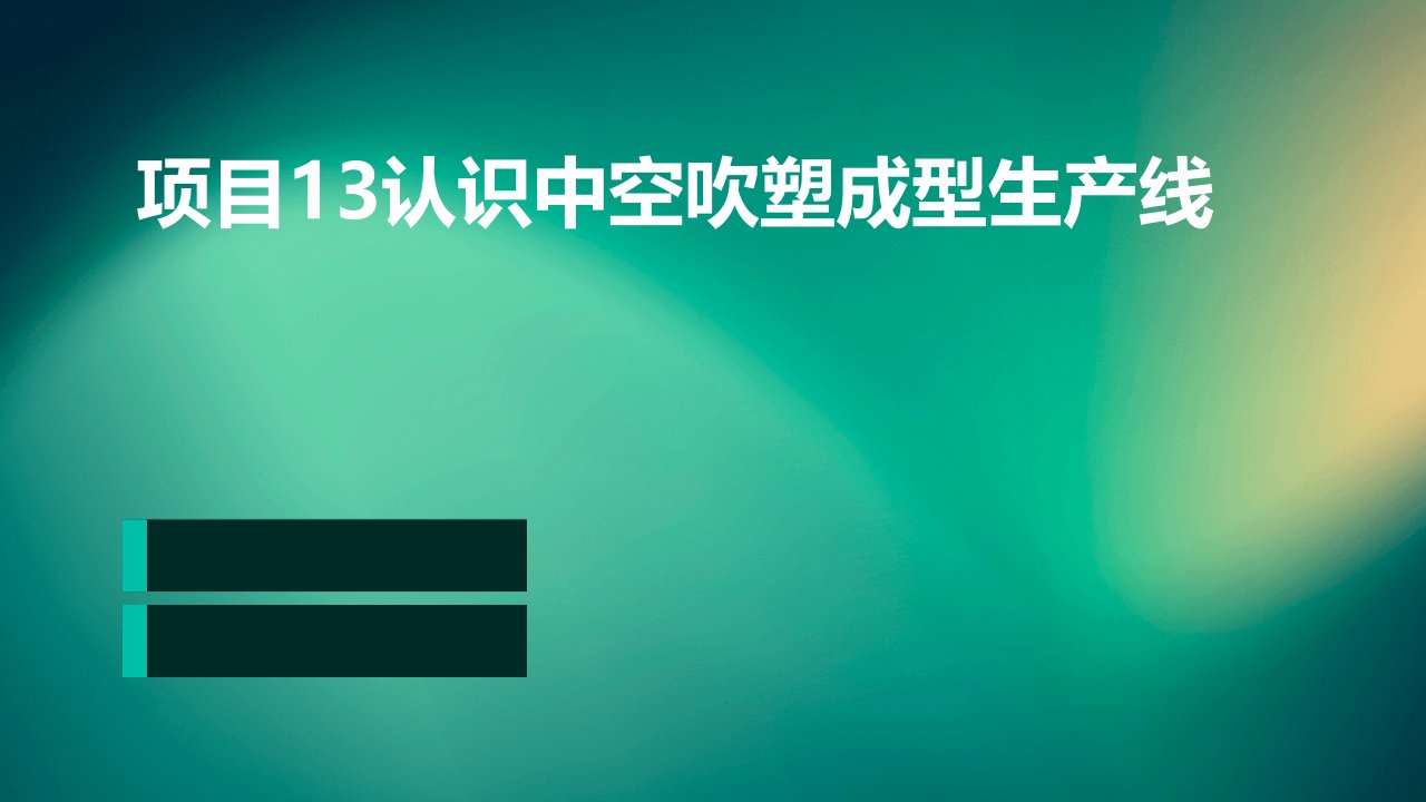 项目13认识中空吹塑成型生产线