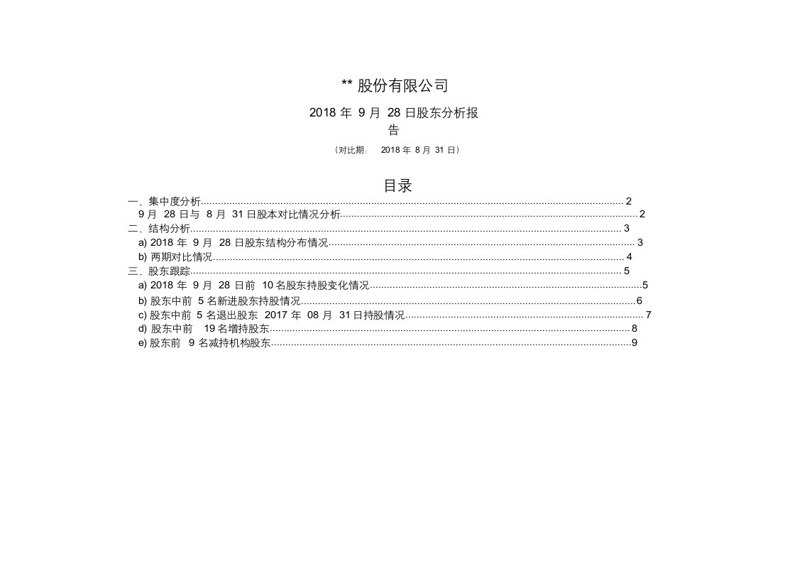 上市公司股东名册分析模板