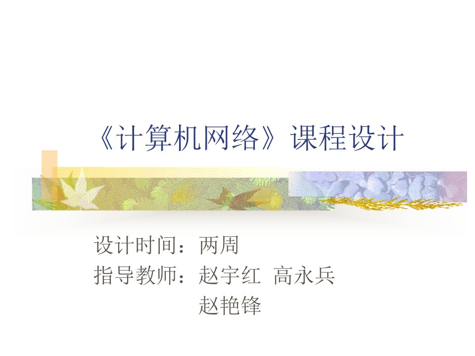 计算机网络课程设计