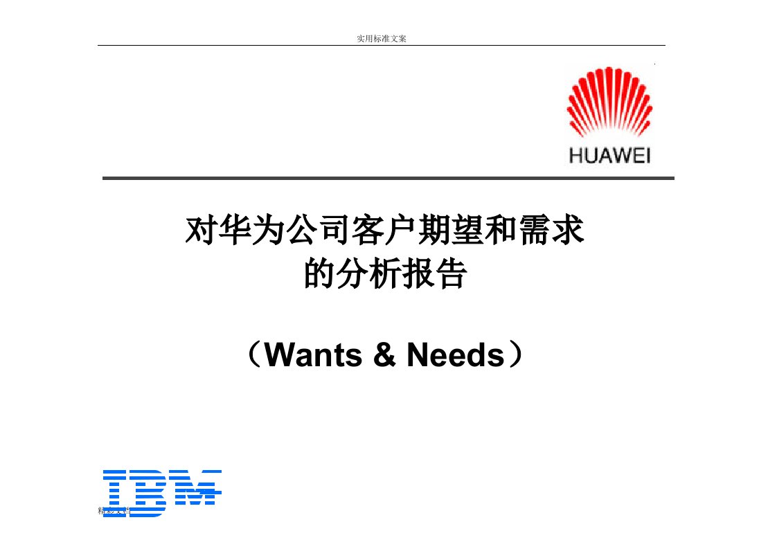 华为的客户需求分析报告(ibm)