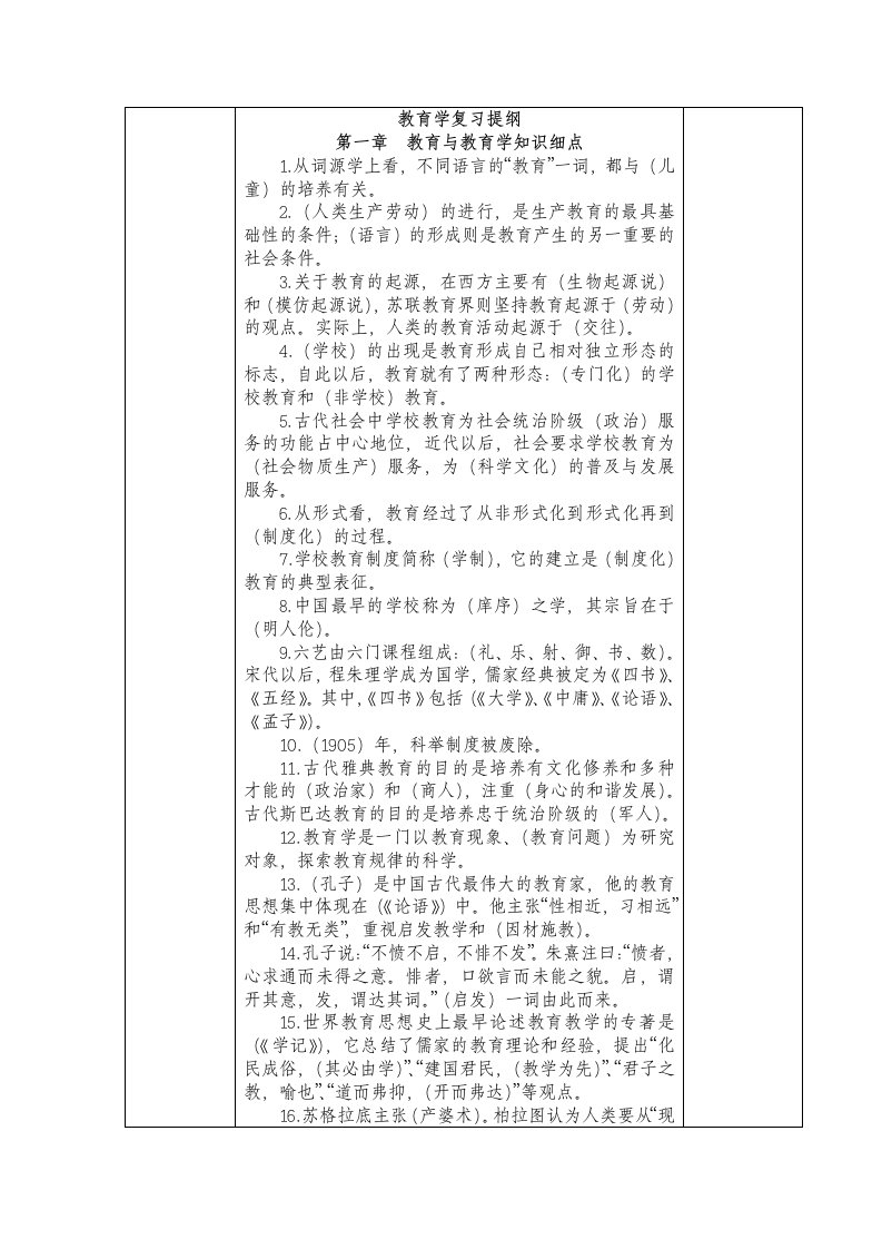 教育学复习提纲