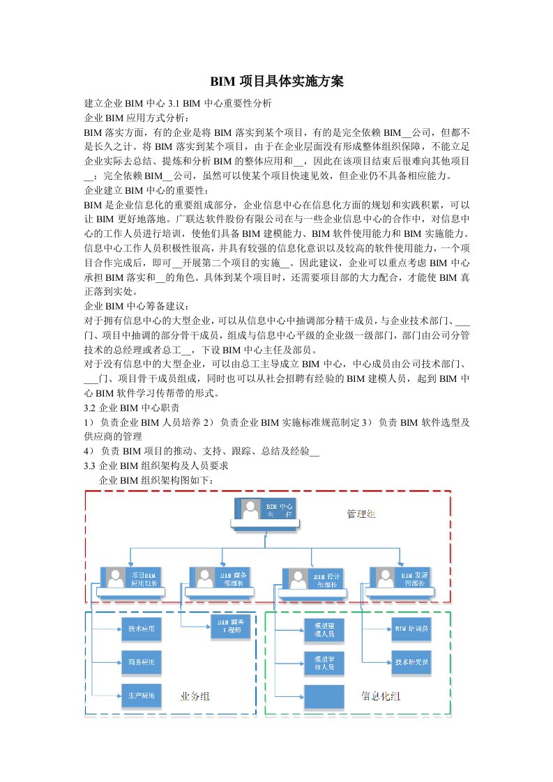 BIM具体实施方案