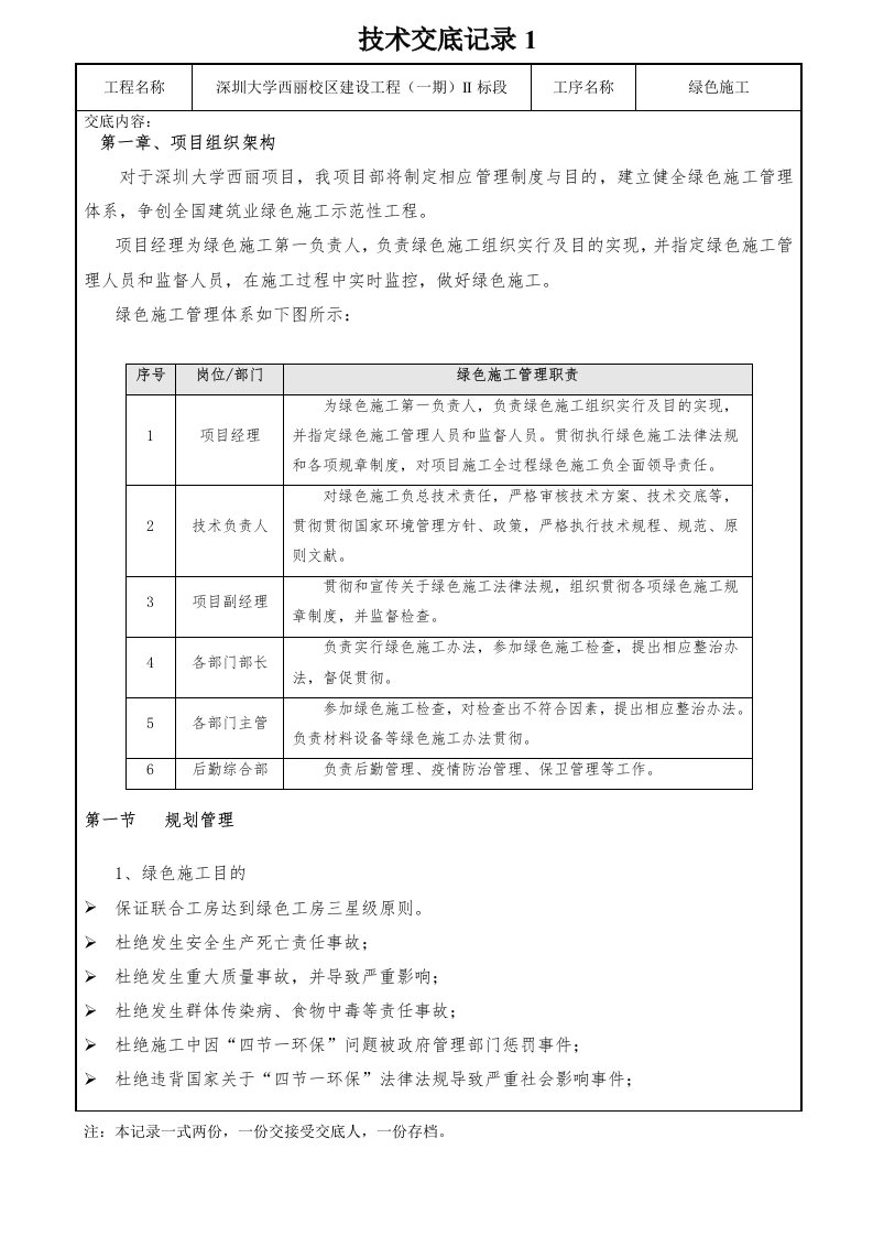 绿色施工技术交底