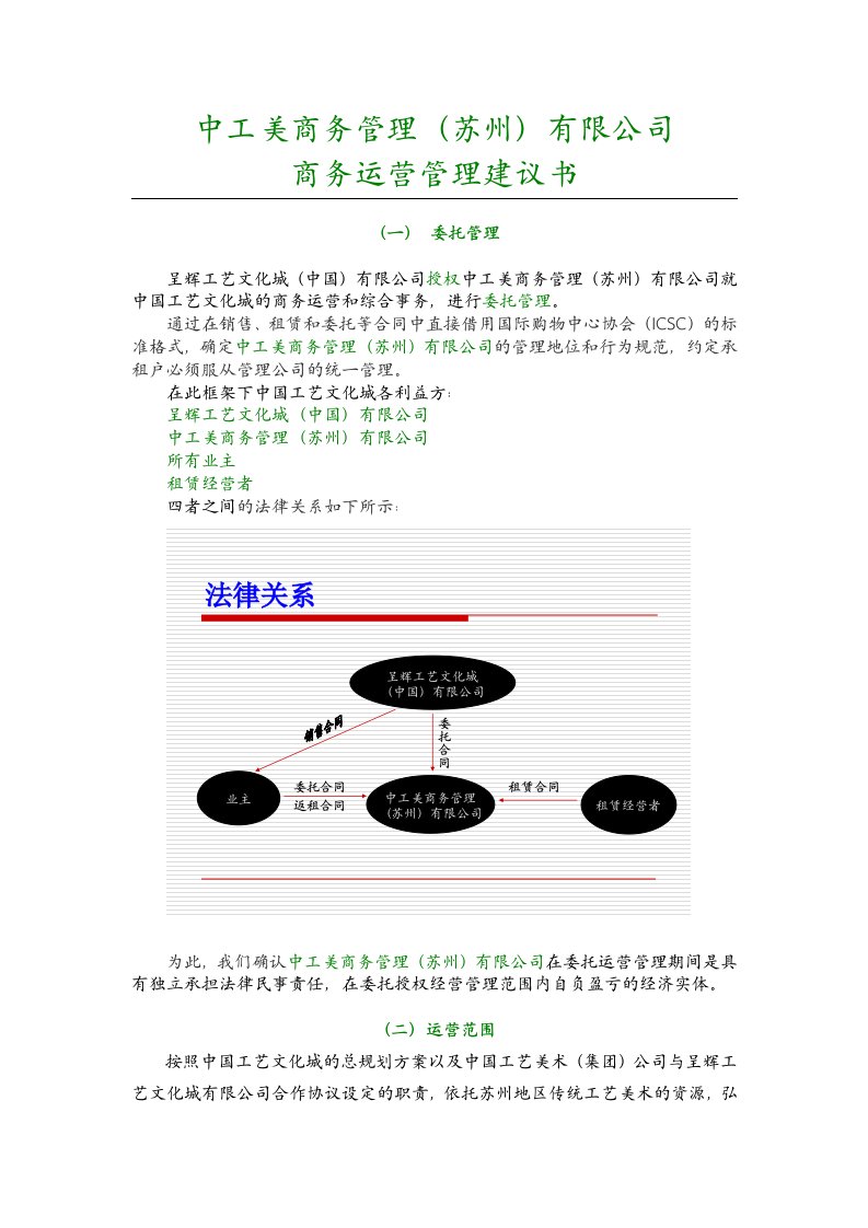 中工美商务运营公司运营方案