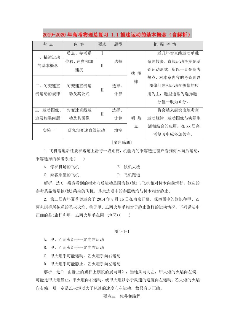 2019-2020年高考物理总复习