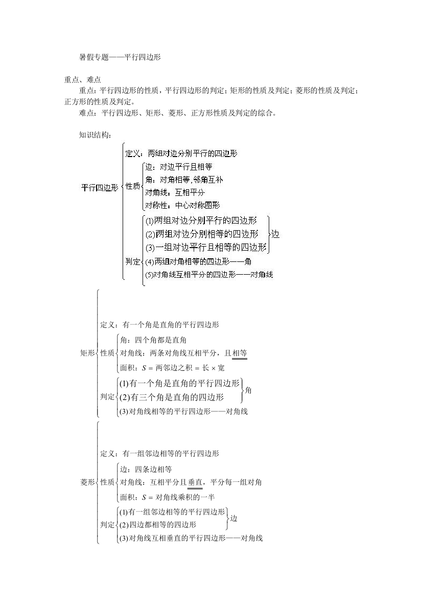 【小学中学教育精选】华师大八年级数学暑假专题辅导