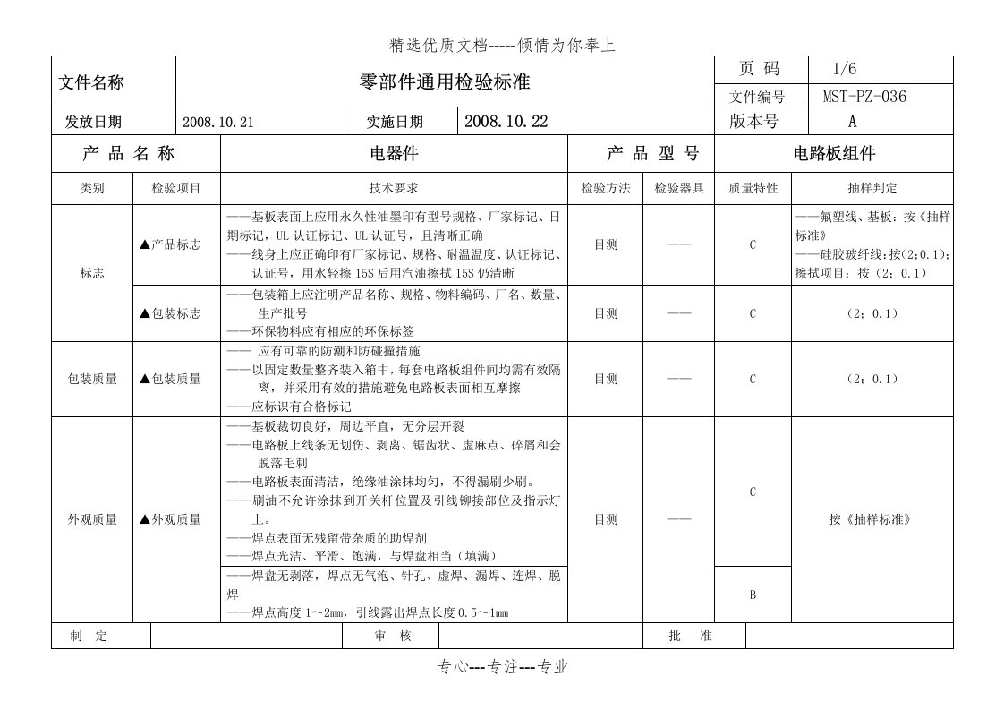 电路板检验标准(共6页)