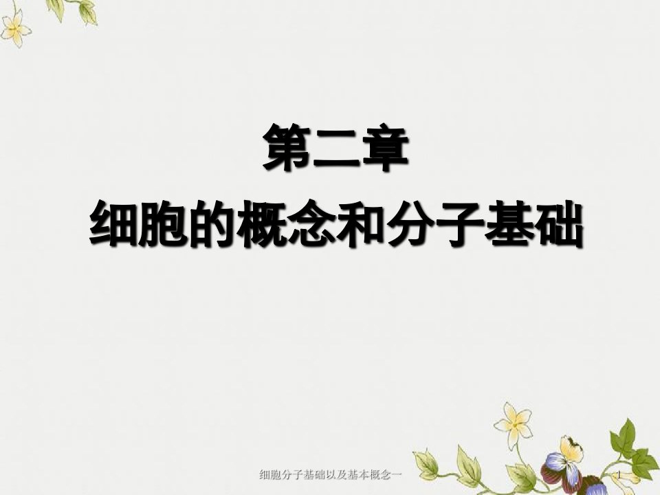 细胞分子基础以及基本概念一