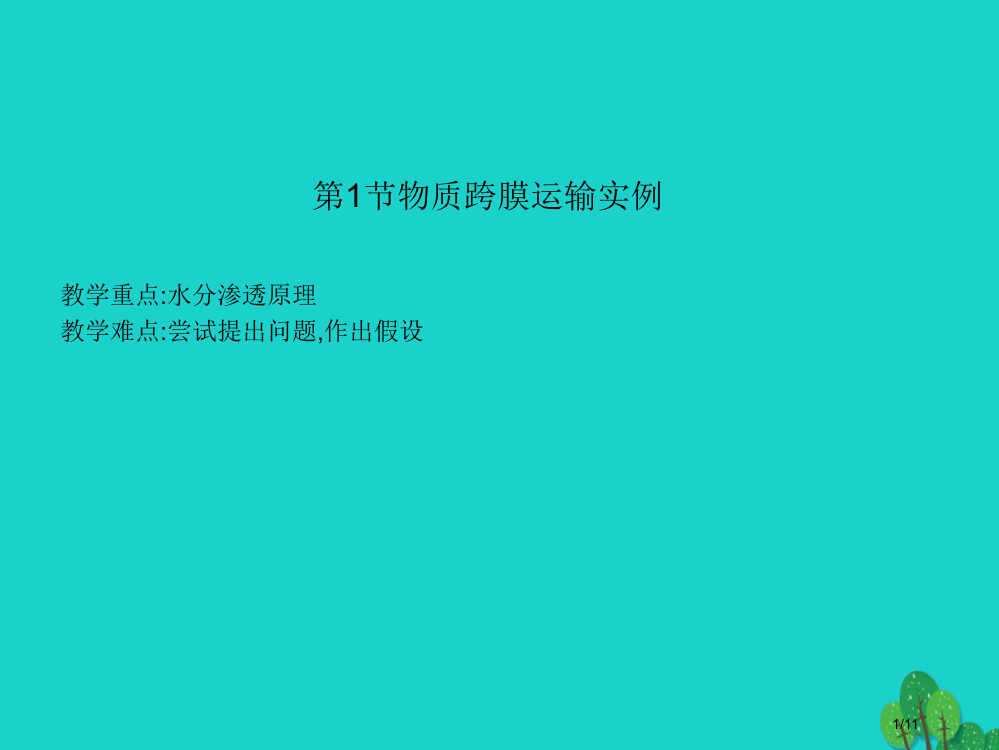 高一生物物质跨魔运输的实例全国公开课一等奖百校联赛微课赛课特等奖PPT课件