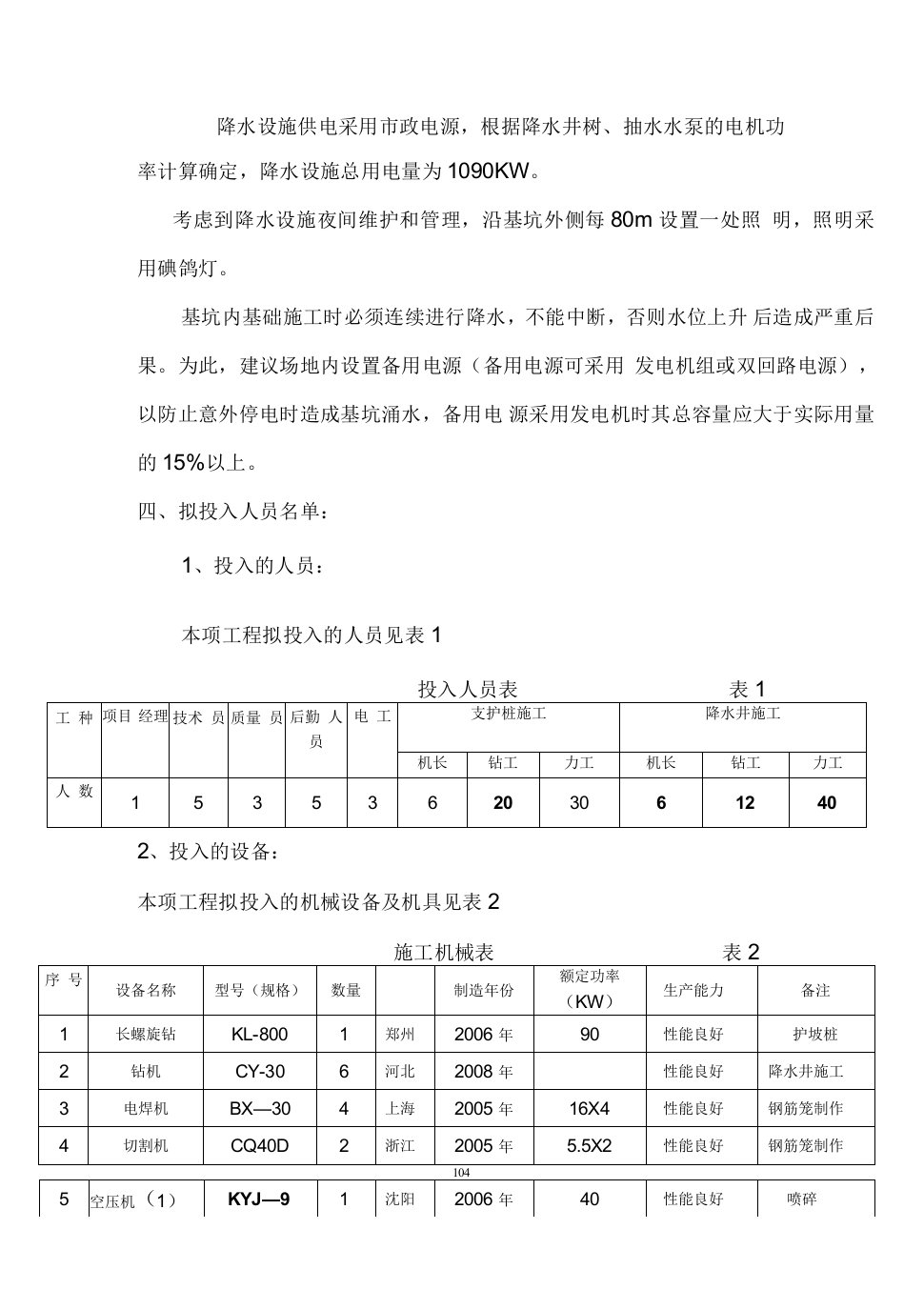 降水设施供电采用市政电源