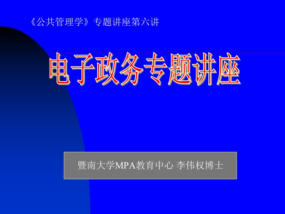 电子政务专题讲座