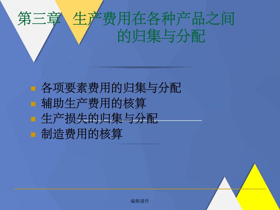 生产费用在各种产品之间的归集预分配