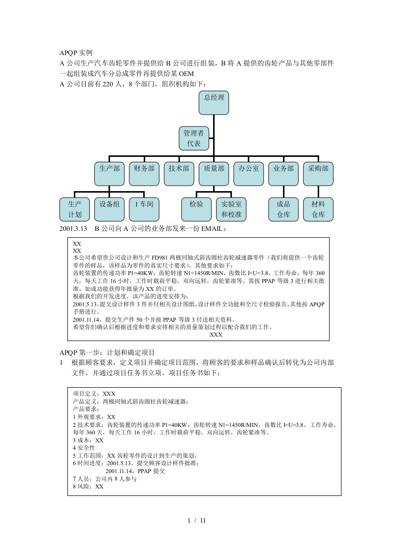 【精】APQP实例