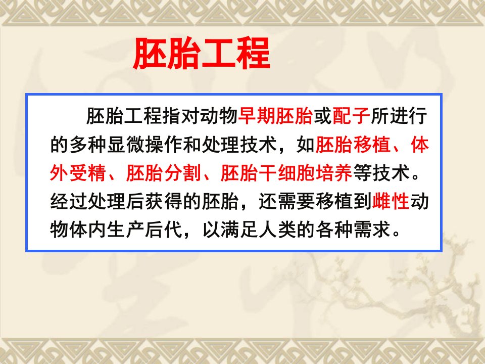 生物专题3胚胎工程课件2新人教版选修3ppt