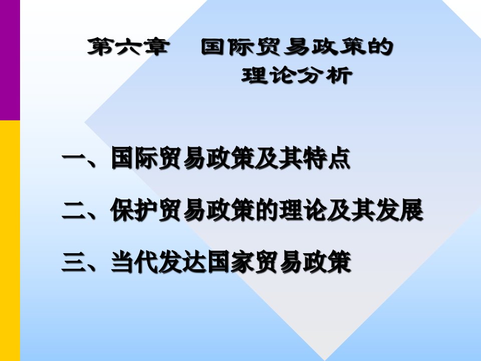 [精选]第6章国际贸易政策的理论分析