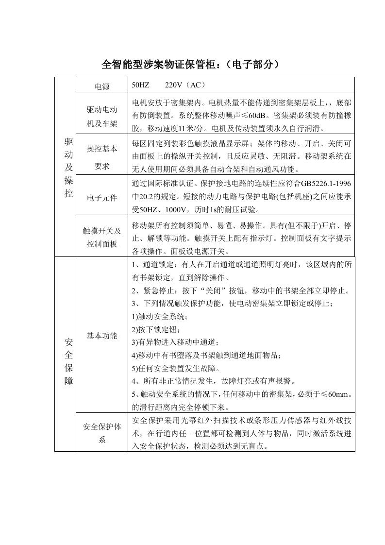 《全智能型涉案物证保管柜：（电子部分）doc》