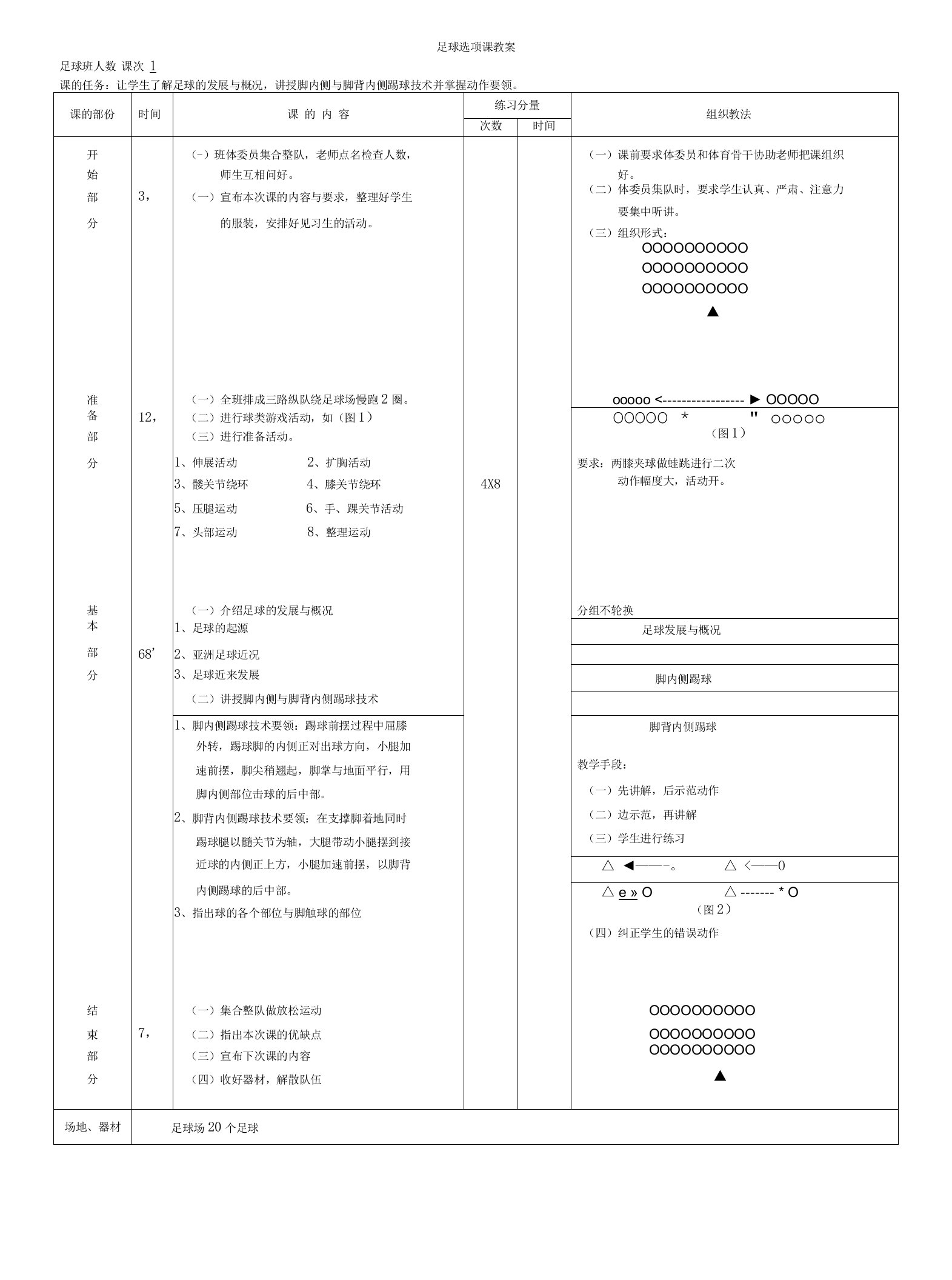 体育与健康《足球选项课》教案全集