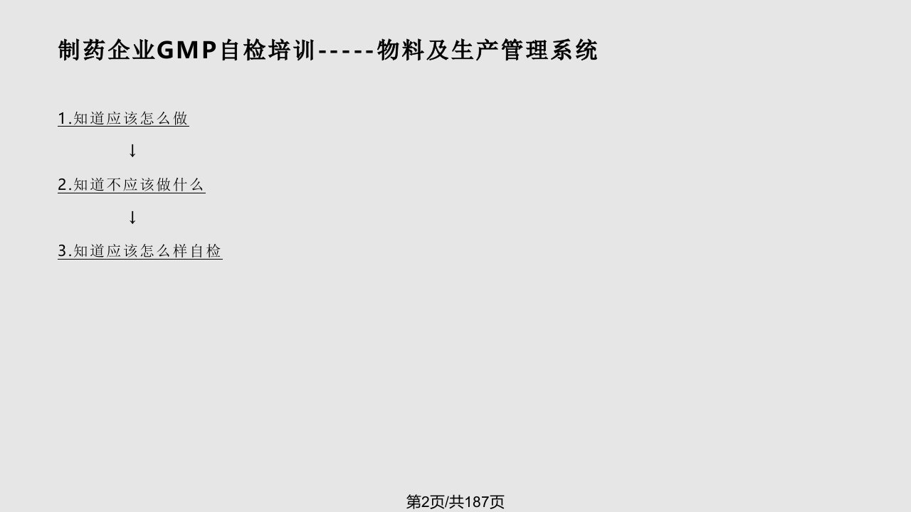 制药企业GMP自检培训物料及生产系统