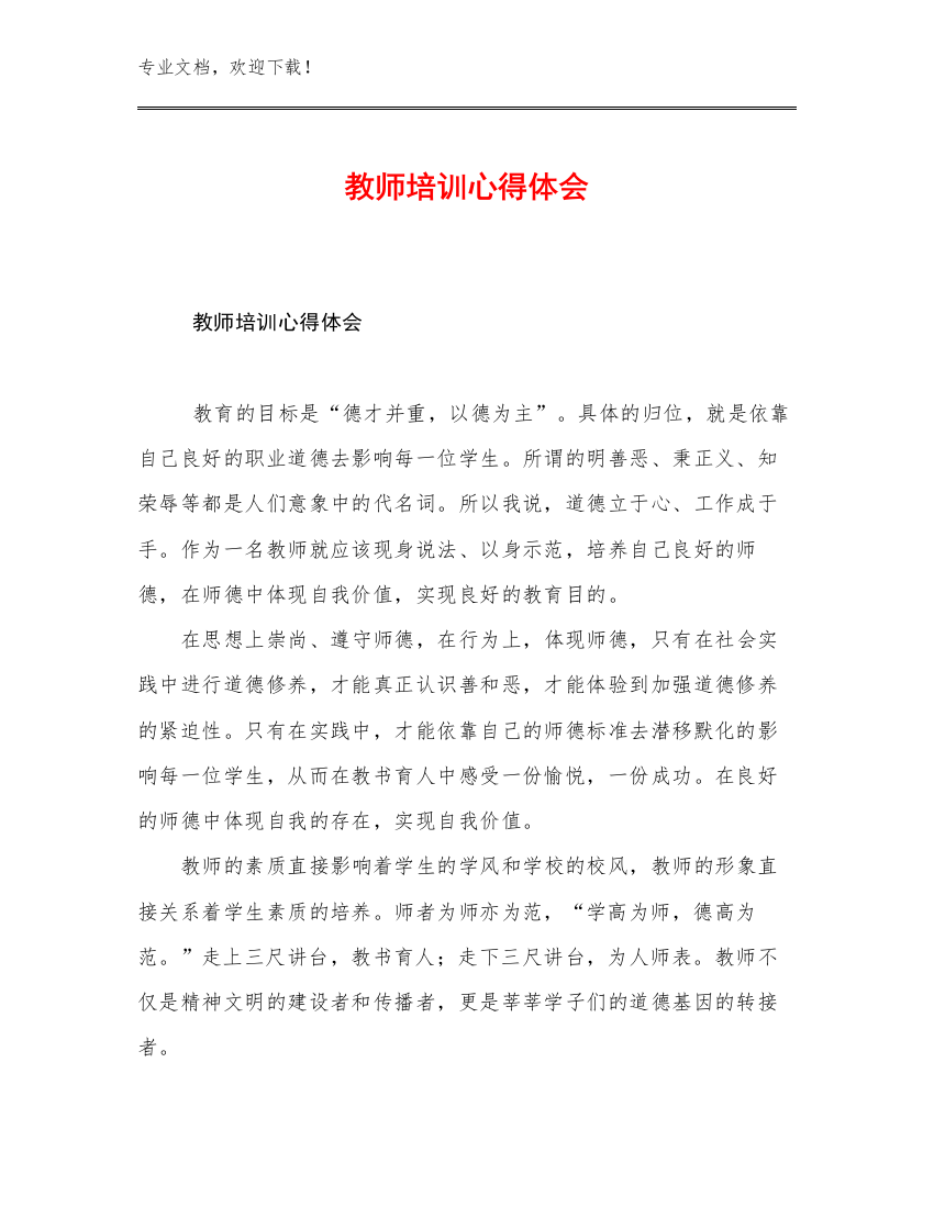 2023教师培训心得体会例文13篇