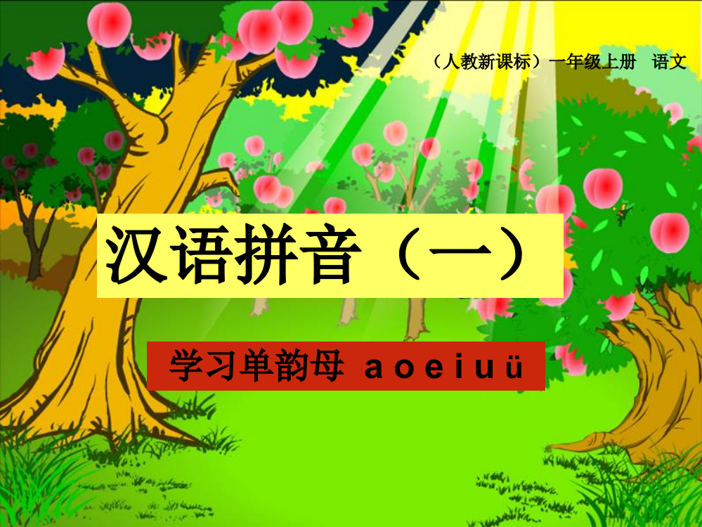 （人教新课标）一年级语文上册课件　汉语拼音单韵母　aoeiuü