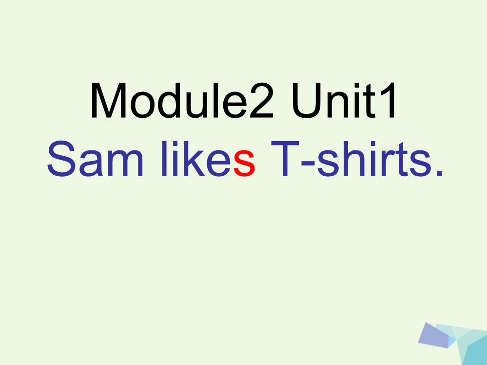 二年级英语上册-Module-4-Unit-1-Sam-like-T-shirts课件省公开课一等奖