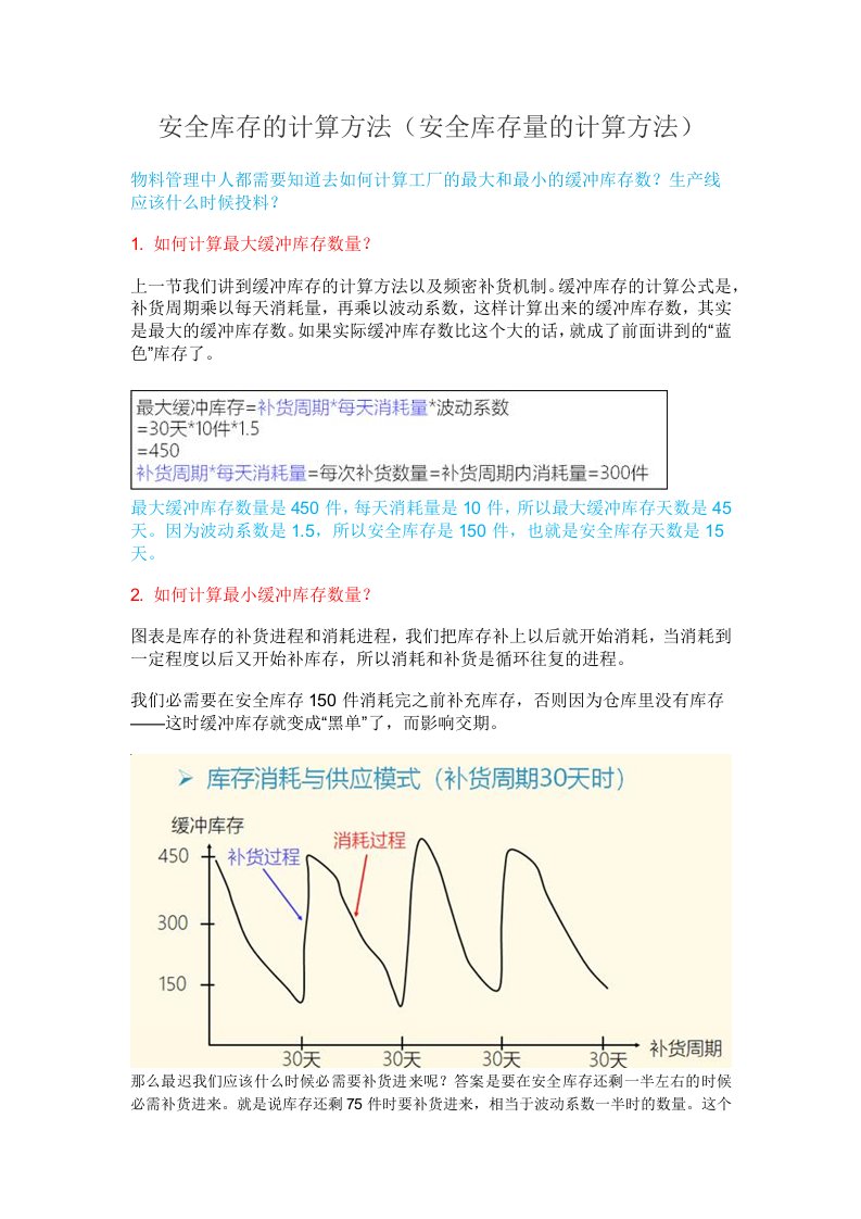 最大库存与最小库存计算方法，货物安全库存数量计算公式