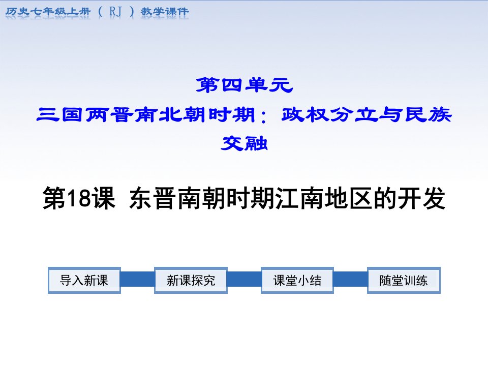 部编版七年级历史上册第18课《东晋南朝时期江南地区的开发》优质ppt课件