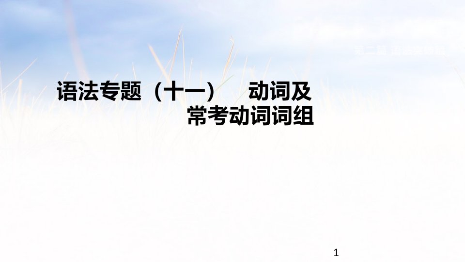 中考英语二轮复习语法专题11-动词及常考动词词组课件