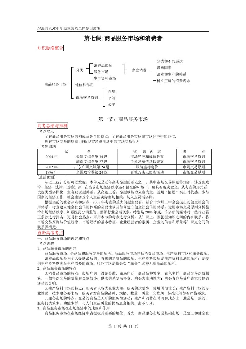 第七课商品服务市场和消费者