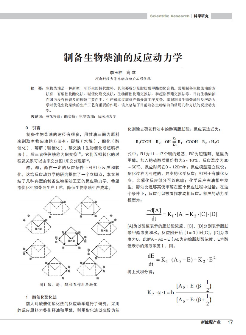 制备生物柴油的反应动力学.pdf