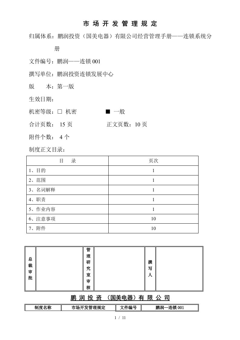 市场开发管理规定