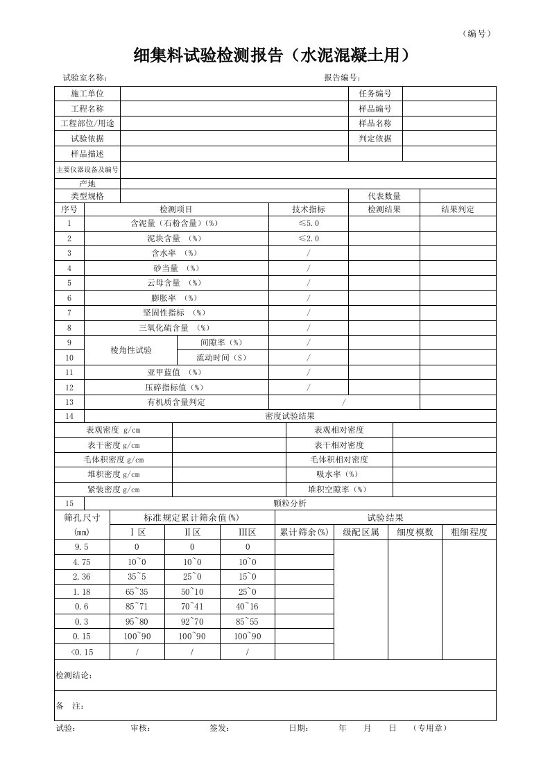 细集料试验表