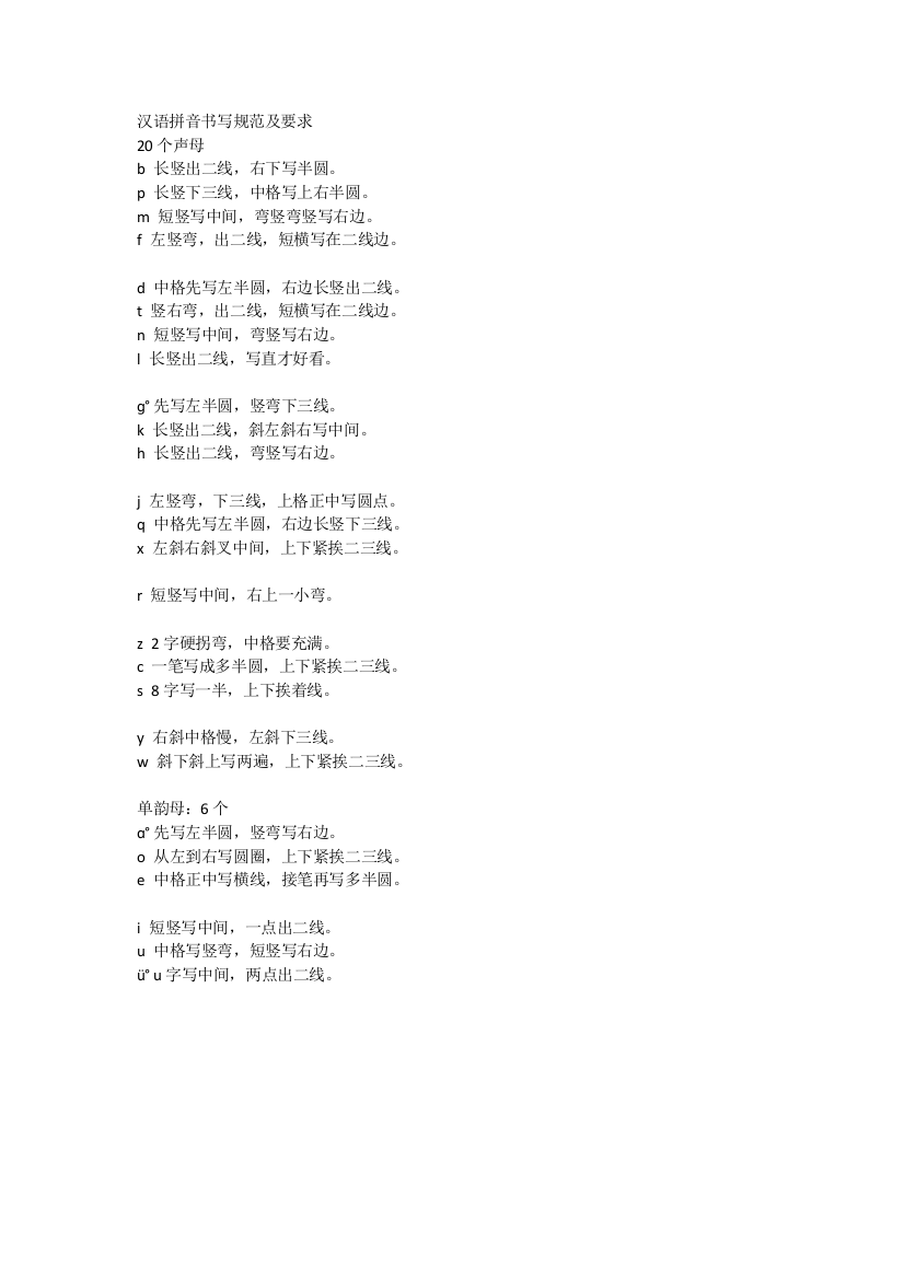 个字母汉语拼音