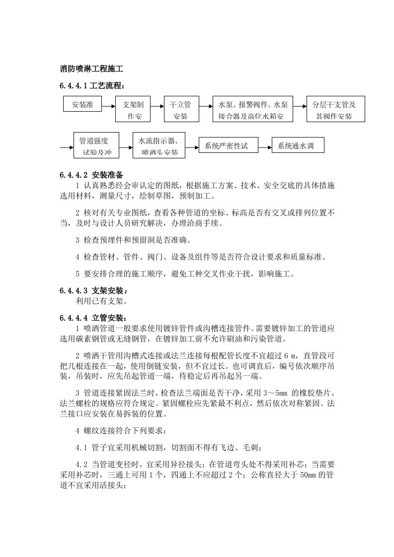 消防喷淋施工方案