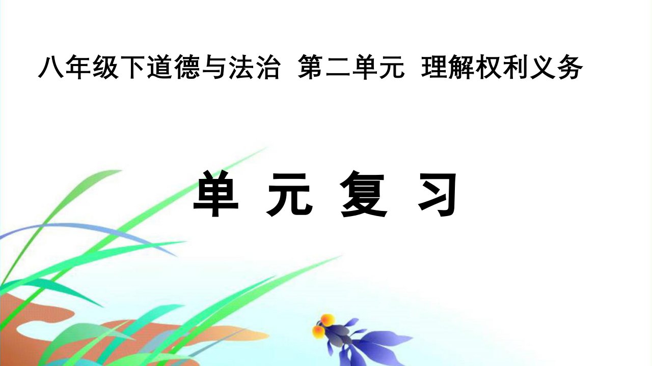 部编版八年级道德与法治下册第二单元复习ppt课件