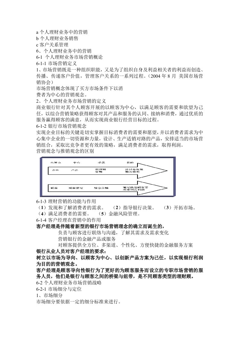 个人理财业务中的营销