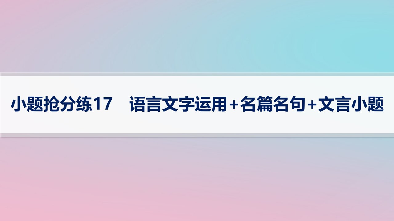 适用于新高考新教材2024版高考语文二轮复习小题抢分练17语言文字运用